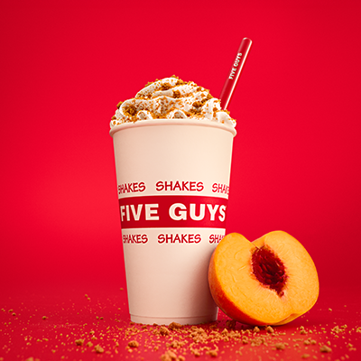 The new Five Guys Peach Crumble Milkshake Mix-In